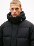 Negru Geaca Puffer Cu Gluga Si Umplutura Din Puf  Barbati