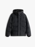 Negru Geaca Puffer Cu Gluga Si Umplutura Din Puf  Barbati