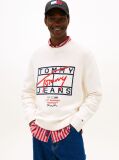 White Intarsia Logo Crew Neck Jumper  Men