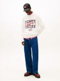 White Intarsia Logo Crew Neck Jumper  Men