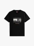 Negru Tricou Din Jersey Cu Guler Rotund Cu Print Fotografic  Barbati