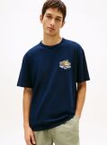 Blue Tricou Din Jersey Texturat Lejer Cu Logo Graphic  Barbati