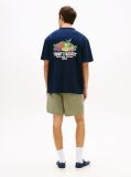 Blue Tricou Din Jersey Texturat Lejer Cu Logo Graphic  Barbati