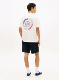 Beige Circular Back Logo Relaxed T-Shirt  Men