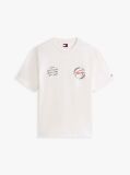 Beige Circular Back Logo Relaxed T-Shirt  Men