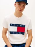 Alb Tricou Cu Guler Rotund Si Insigna Cu Steag  Barbati