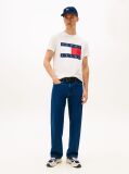 Alb Tricou Cu Guler Rotund Si Insigna Cu Steag  Barbati