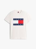 Alb Tricou Cu Guler Rotund Si Insigna Cu Steag  Barbati