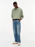 Verde Pulover Lejer Din Tricot Tip Waffle  Barbati