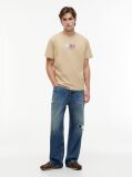Bej Tricou Lejer Cu Logo Crest Pe Spate  Barbati