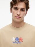 Bej Tricou Lejer Cu Logo Crest Pe Spate  Barbati