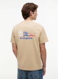 Bej Tricou Lejer Cu Logo Crest Pe Spate  Barbati