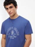 Blue Tricou Din Jersey Peached Si Logo Crest  Barbati