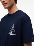 Blue Tricou Din Jersey Lejer Cu Imprimeu Pe Spate  Barbati