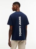 Blue Tricou Din Jersey Lejer Cu Logo Pe Spate  Barbati