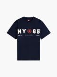 Blue Tricou Din Jersey Lejer Cu Logo Pe Spate  Barbati