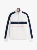 Alb Hanorac Lejer Quarter-Zip Si Blocuri De Culoare  Barbati