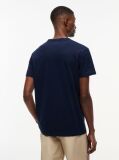 Blue Tricou Din Jersey Peached Cu Dungi  Barbati