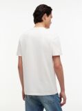 Alb Tricou Din Jersey Peached Cu Dungi  Barbati