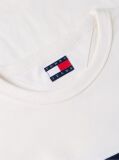 Alb Tricou Din Jersey Peached Cu Dungi  Barbati