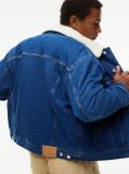 Denim Teddy Collar Denim Trucker Jacket  Men