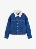 Denim Teddy Collar Denim Trucker Jacket  Men