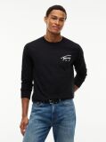 Black Signature Logo Slim Long Sleeve T-Shirt  Men