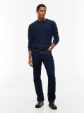 Blue T-Shirt Cu Maneca Lunga Tricotat Uzat   Barbati
