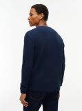 Blue T-Shirt Cu Maneca Lunga Tricotat Uzat   Barbati