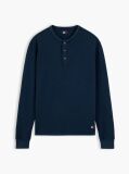 Blue T-Shirt Cu Maneca Lunga Tricotat Uzat   Barbati