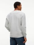 Gri T-Shirt Cu Maneca Lunga Tricotat Uzat   Barbati