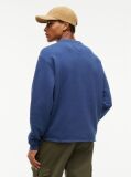 Blue Bluza De Trening Cu Guler Rotund Croiala Lejera Si Logo  Barbati