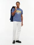 Blue T-Shirt Din Jerseu Cu Logo Varsity  Barbati