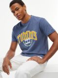 Blue T-Shirt Din Jerseu Cu Logo Varsity  Barbati