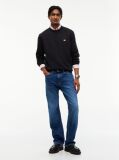 Negru Bluza De Trening Cu Guler Rotund  Fleece Si Steag  Barbati