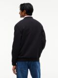 Negru Bluza De Trening Cu Guler Rotund  Fleece Si Steag  Barbati