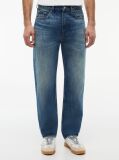 Denim Blugi Tapered Whiskered Cu Croiala Regular  Barbati