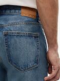 Denim Blugi Tapered Whiskered Cu Croiala Regular  Barbati