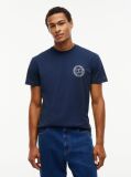 Blue T-Shirt Din Jerseu Cu Steag Undulat Pe Spate  Barbati