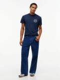 Blue T-Shirt Din Jerseu Cu Steag Undulat Pe Spate  Barbati