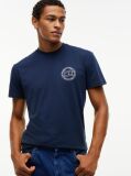 Blue T-Shirt Din Jerseu Cu Steag Undulat Pe Spate  Barbati