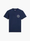 Blue T-Shirt Din Jerseu Cu Steag Undulat Pe Spate  Barbati