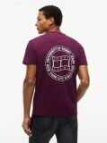 Rosu T-Shirt Din Jerseu Cu Steag Undulat Pe Spate  Barbati