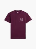 Rosu T-Shirt Din Jerseu Cu Steag Undulat Pe Spate  Barbati