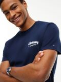 Blue T-Shirt Din Jerseu Cu Guler Rotund Si Logo  Barbati