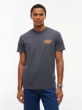 Negru T-Shirt Din Jerseu Cu Guler Rotund Si Logo  Barbati