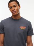 Negru T-Shirt Din Jerseu Cu Guler Rotund Si Logo  Barbati
