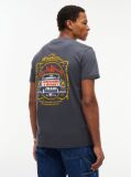 Negru T-Shirt Din Jerseu Cu Guler Rotund Si Logo  Barbati
