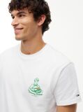 Bej T-Shirt Din Jerseu Cu Guler Rotund Si Logo  Barbati