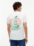 Bej T-Shirt Din Jerseu Cu Guler Rotund Si Logo  Barbati